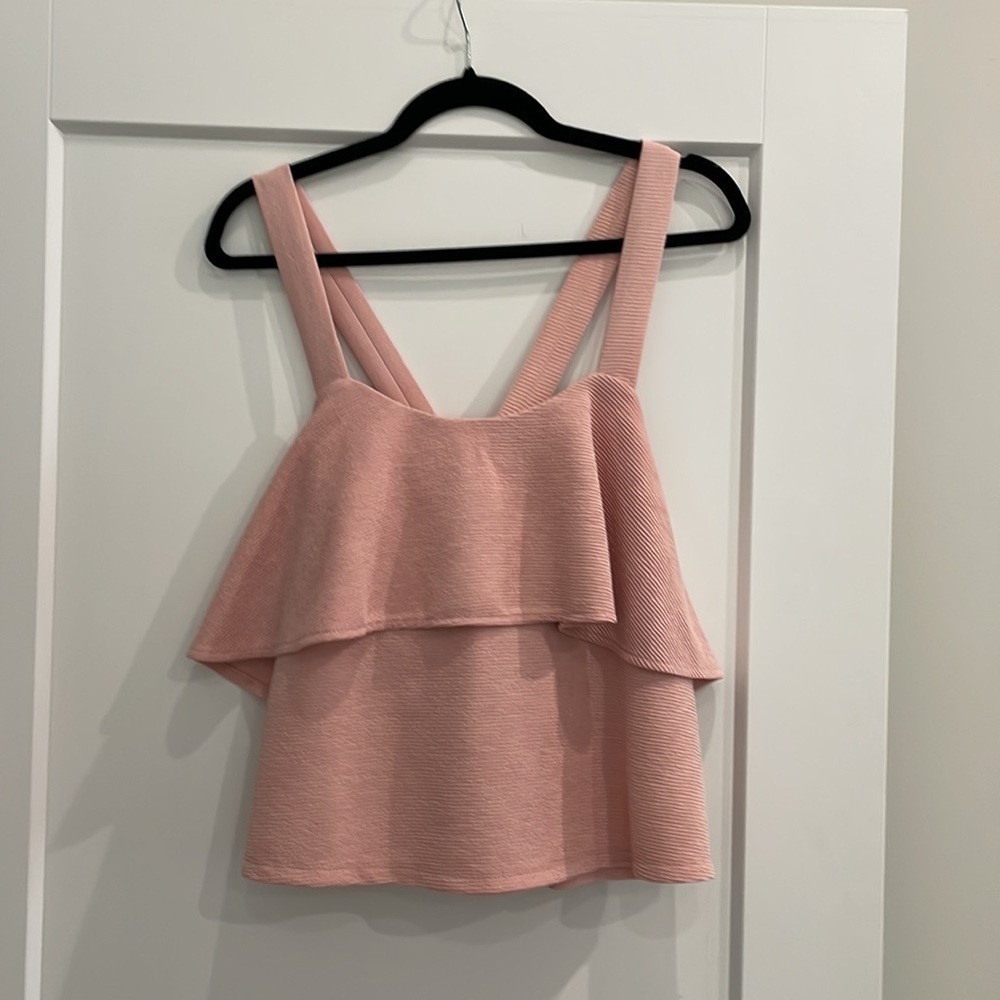 MADEWELL Texture & Thread Tiered Tank Criss Cross Straps Pins - Picture 2 of 4